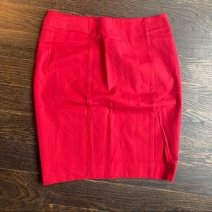Red loft pencil skirt